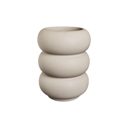 Pot amber roll high 43cm balanced beige