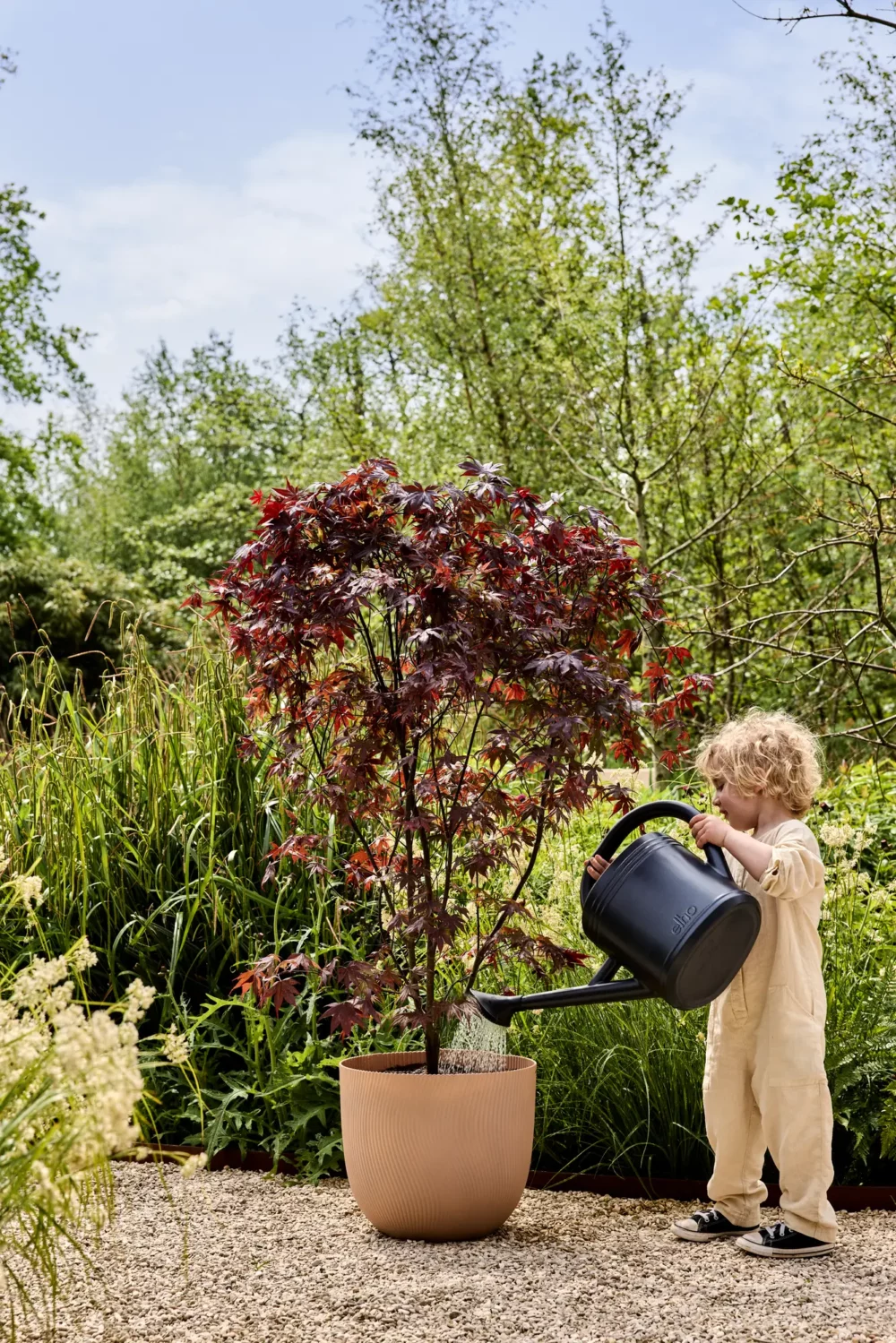Pot sereh rond 47cm koele klei - Afbeelding 2