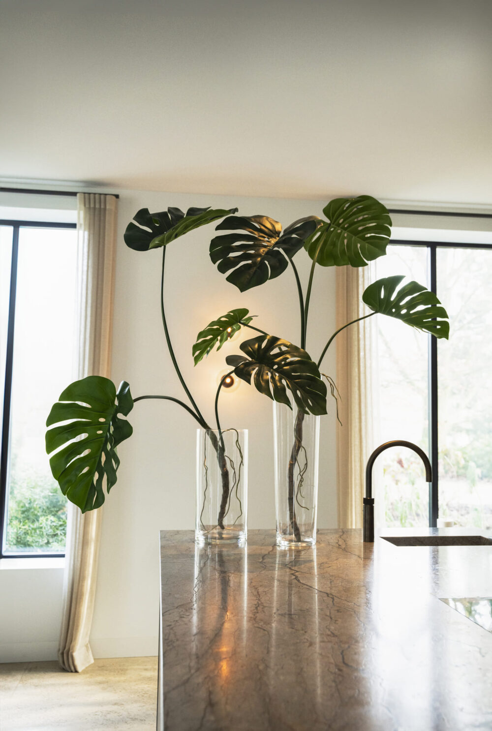 Kunsttak Monstera 120cm - Afbeelding 2